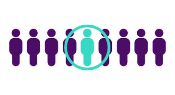 Graphic of nine people lined up. One person is highlighted.